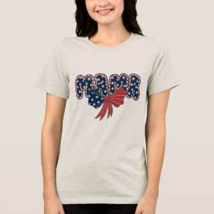 MAMMA - Patriotisk 4:e juli Stars och Bow PNG T Shirt