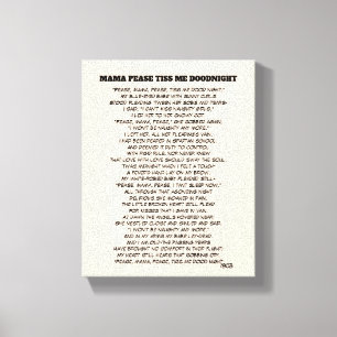 MAMMA PEASTIGHET, MIN DOODNIGHT CANVASTRYCK