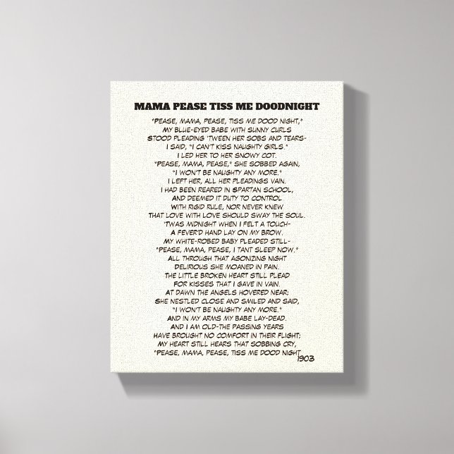 MAMMA PEASTIGHET, MIN DOODNIGHT CANVASTRYCK (Framsida)