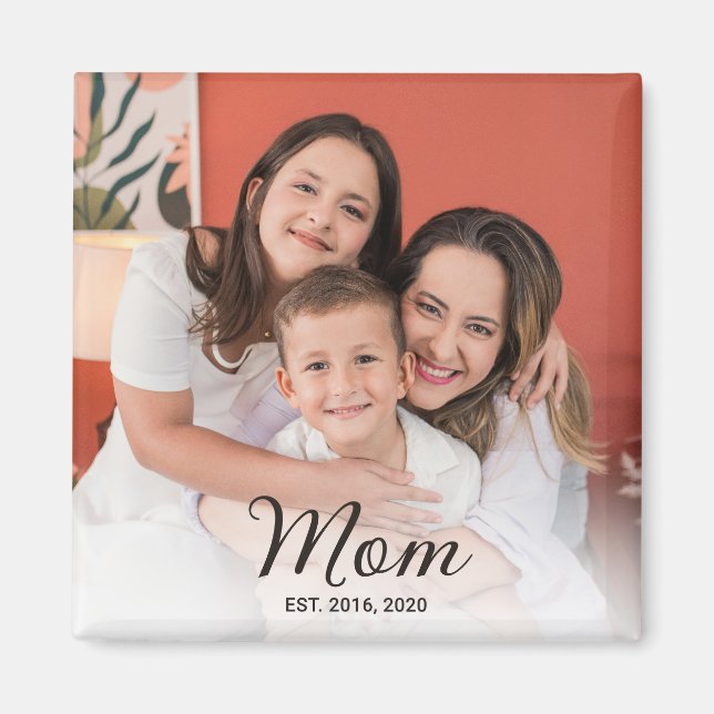 Mamma Personlig Fotogåva Magnet (Framsidan)