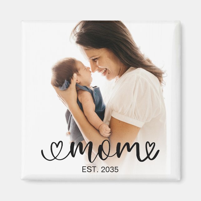 Mamma Personlig Fotogåva Magnet (Framsidan)