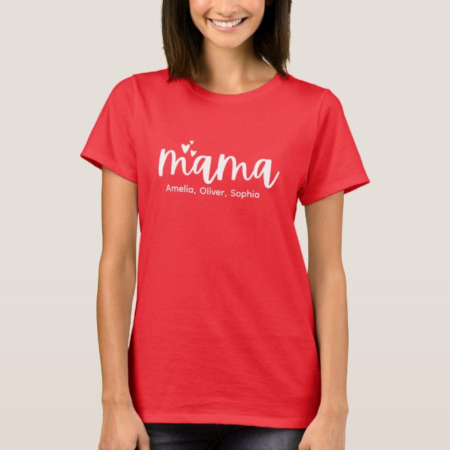Mamma Personlig Mors Dag T-Shirt (Framsida)