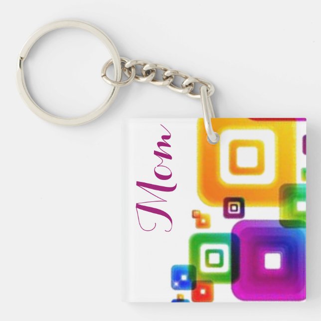 Mamma Photo Abstract Design Keychain (Framsidan)