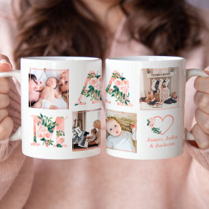 Mamma Photo Blommigt Collage Anpassningsbar Giant Jumbo Mugg
