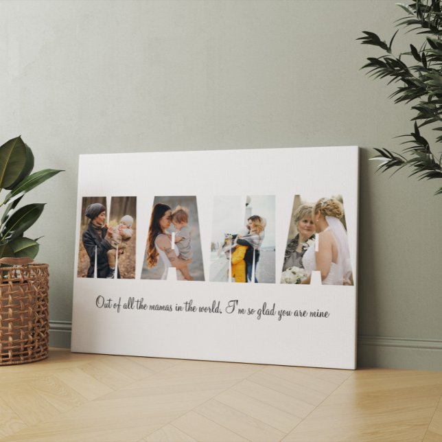 Mamma Photo Collage 4 Foton | Mors dag Gift Canvastryck (Skapare uppladdad)