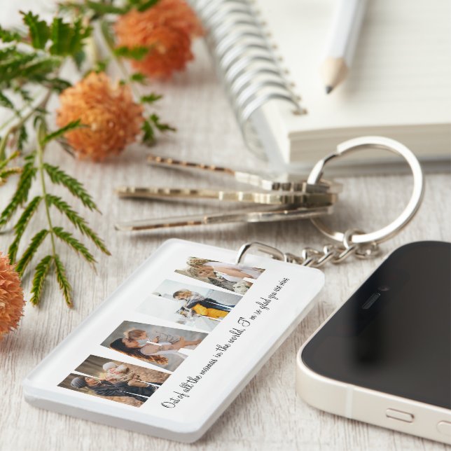 Mamma Photo Collage Acrylic Keychain Mors dag (Högra Framsidan)
