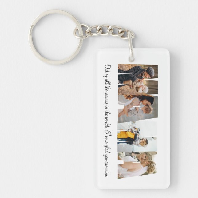 Mamma Photo Collage Acrylic Keychain Mors dag Nyckelring (Framsidan)