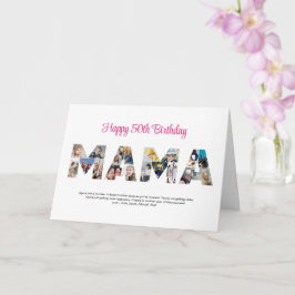 Mamma Photo Collage Brev Cutout Mamma Birthday Kort