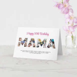 Mamma Photo Collage Brev Cutout Mamma Birthday Kort