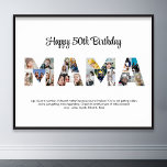 Mamma Photo Collage Brev Cutout Mamma Birthday Poster<br><div class="desc">Fira de speciella stunderna med mor med den här Mamman Photo Collage design. Det här anpassadet är en perfekt för att skapa en personlig och en hjärtlig gåva till Mors dag och födelsedagsfirandet. Craft ett vackert kollage med MAMMAN i ord, med omhuldade stunder som skapar en visuell färd av de...</div>