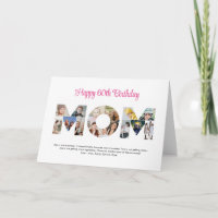Mamma Photo Collage Cutout Mors dag Birthday
