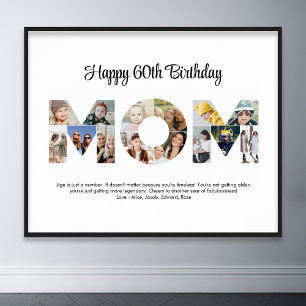 Mamma Photo Collage Cutout Mors dag Birthday Poster