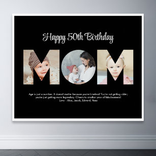 Mamma Photo Collage Cutout Mors dag Birthday Poster