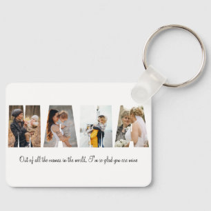 Mamma Photo Collage Keychain för Mors dag Nyckelring