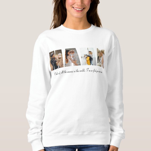 Mamma Photo Collage Sweatshirt för Mors dag T Shirt (Framsida)