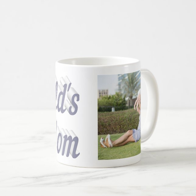 Mamma Photo grått text Kaffe Mugg (Framsida höger)