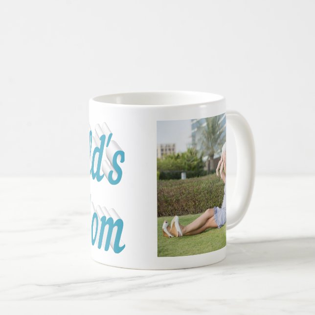 Mamma Photo himlar blå text Kaffe Mugg (Framsida höger)