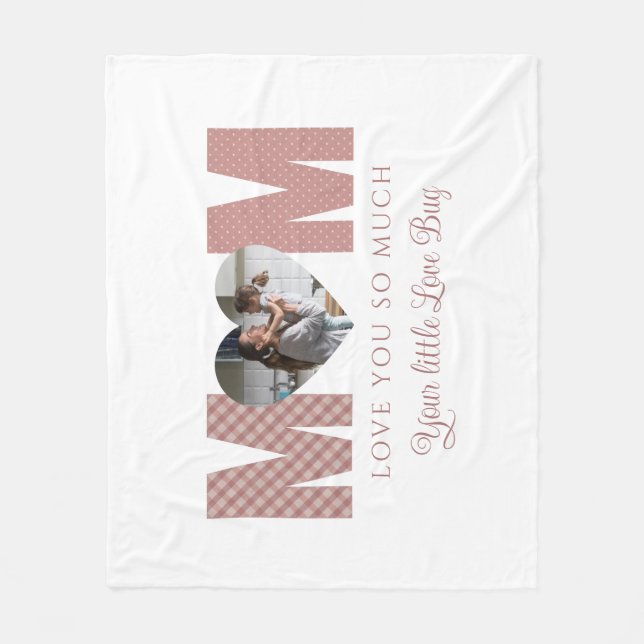 Mamma Photo I Kärlek Du Fleece Blanket (Framsidan)