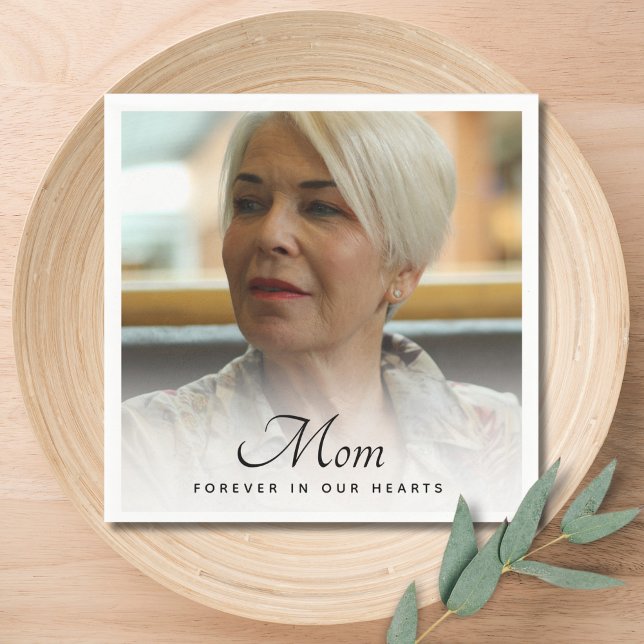 Mamma Photo Memorial Tribute Pappersservett (Mom Memorial Napkins)