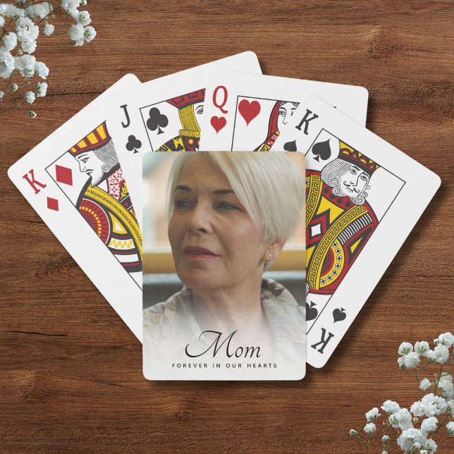 Mamma Photo Personlig Memorial Tribute Funeral Casinokort (Mom Memorial Photo Playing Cards)