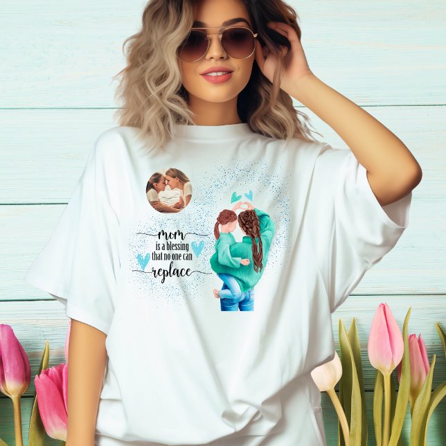 Mamma Photo Personlig Mor's Day Gift T-Shirt (Skapare uppladdad)