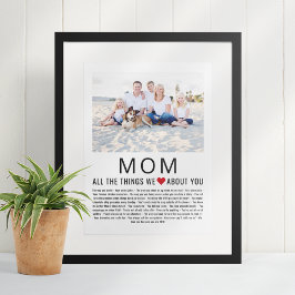 Mamma Photo Sak vi Kärlek om dig Mors dag Poster