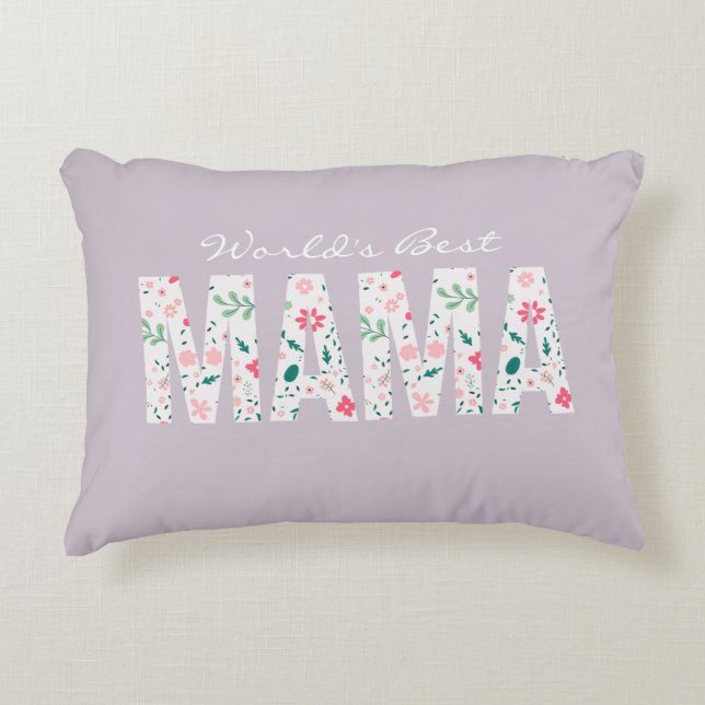 Mamma Pillow Gift World's Best Mamma Accent Pillow Prydnadskudde (Framsidan)