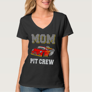 Mamma Pit Crew Birthday Tävla Car Theme Tävling Bd T Shirt