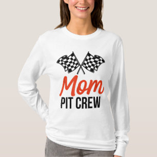 Mamma Pit Crew Funny Hosting Car Tävling Födelseda T Shirt