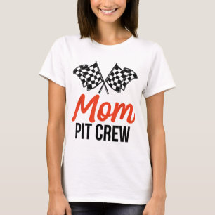 Mamma Pit Crew Funny Hosting Car Tävling Födelseda T Shirt