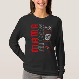 Mamma Pit Crew Tävla Tävling Driver Racecar Tävlin T Shirt