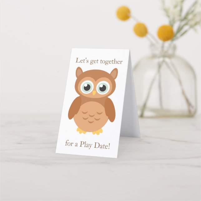 Mamma Play date uggla anropar Tidsbeställning Kort (Framsida)