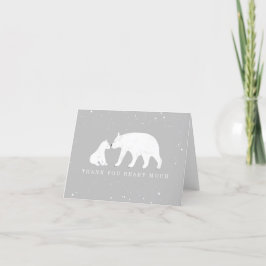 Mamma Polar Bear Grått Baby Shower-Tack Tack Kort