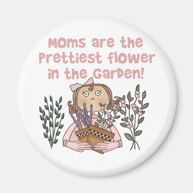 Mamma Prettiest Flower i Garden Magnet (Framsidan)
