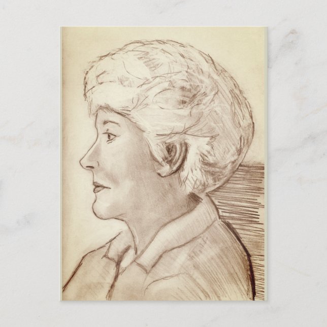 Mamma-profilen Porträtt 2004 teckning Vykort (Framsida)