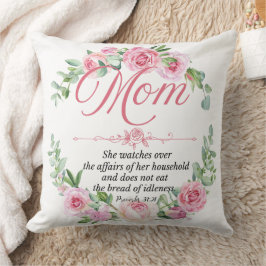Mamma - Proverbs 31:27 Mors dag Bible Verse Ro Kudde