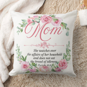 Mamma - Proverbs 31:27 Mors dag Bible Verse Ro Kudde