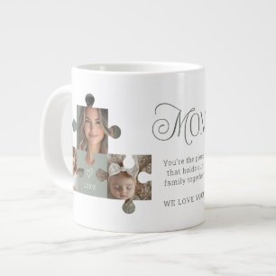 Mamma Puzzle Delar 3 Photo Collage Jumbo Mugg