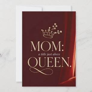Mamma Queen   Elegant Burgundy Guld Mors dag Inbjudningar