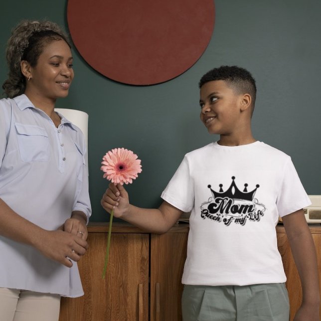 MAMMA Queen of my life Boys white T-Shirt (Skapare uppladdad)