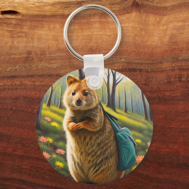 Mamma Quokka-Redo till köp, Nyckelring (Framsida)