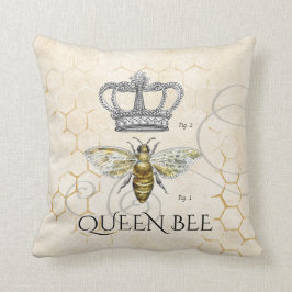 Mamma Quote Queen Bee Monogram Kudde