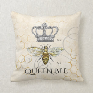 Mamma Quote Queen Bee Monogram Kudde