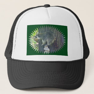 Mamma Raccoon on Suet Hat Truckerkeps