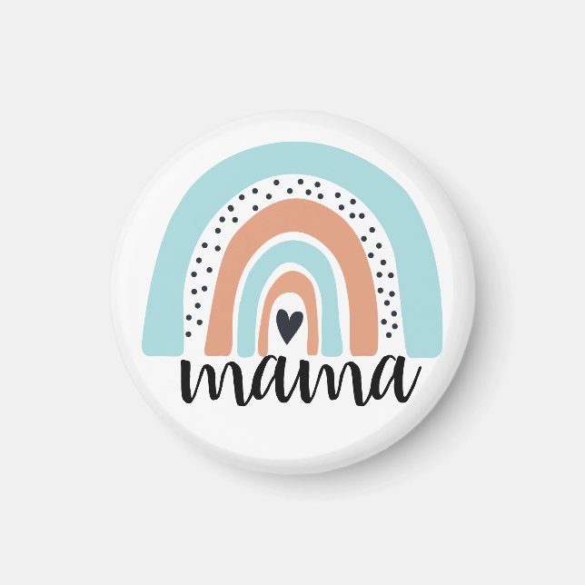 Mamma Rainbow Blue Peach Magnet (Framsidan)