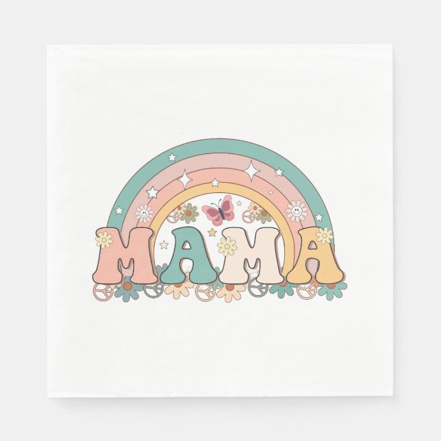 Mamma Rainbow Pappersservett (Framsidan)