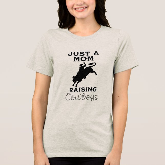 Mamma Raising Cowboys Western T Shirt (Framsida)