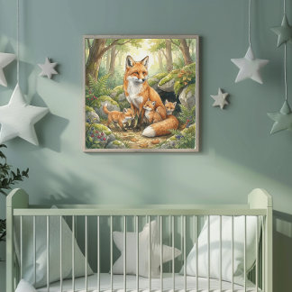 Mamma Räv och hennes ungar dagis Poster
