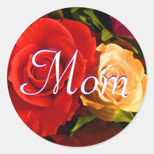 Mamma Red Gul ros Sticker Runt Klistermärke