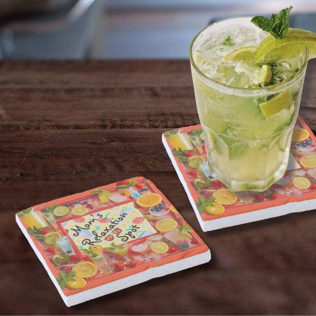 "Mamma Relaxtion Spot" Underlägg Marble Stone (Skapare uppladdad)